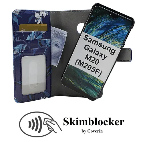 Coverin Skimblocker Design Magneettilompakko Samsung Galaxy M20 (M205F)