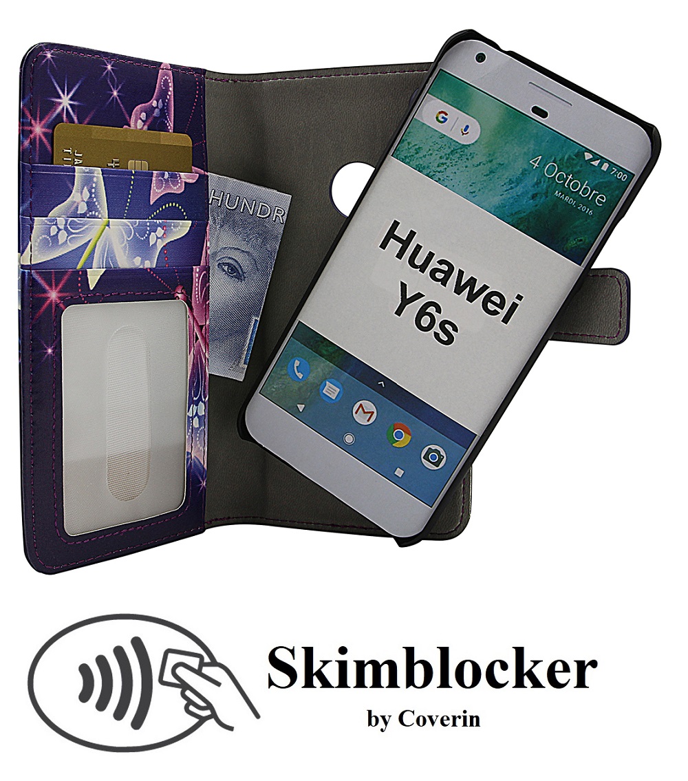 billigamobilskydd.se Skimblocker Design Magneettilompakko Huawei Y6s