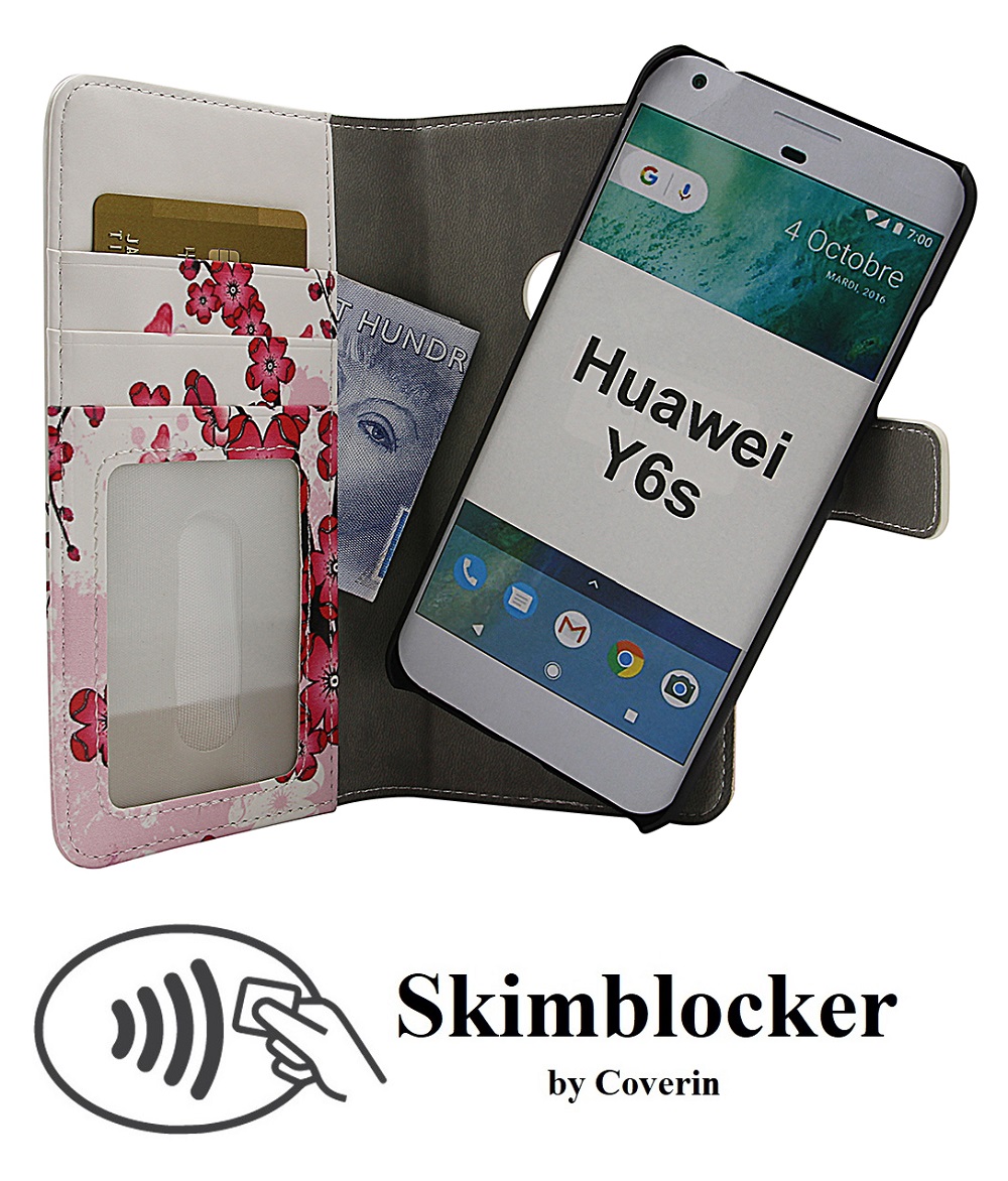 billigamobilskydd.se Skimblocker Design Magneettilompakko Huawei Y6s