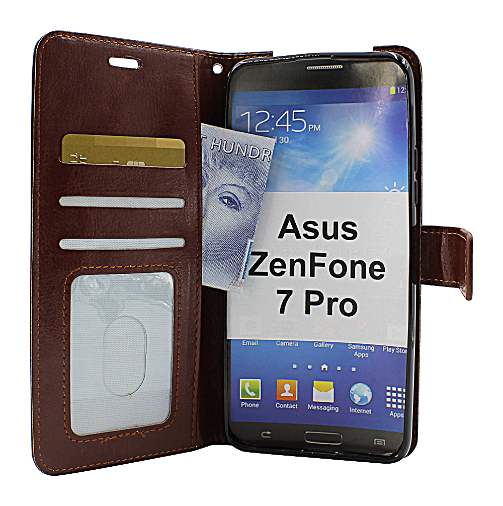 billigamobilskydd.se Crazy Horse Lompakko Asus ZenFone 7 Pro (ZS671KS)