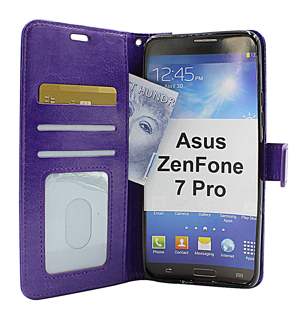 billigamobilskydd.se Crazy Horse Lompakko Asus ZenFone 7 Pro (ZS671KS)
