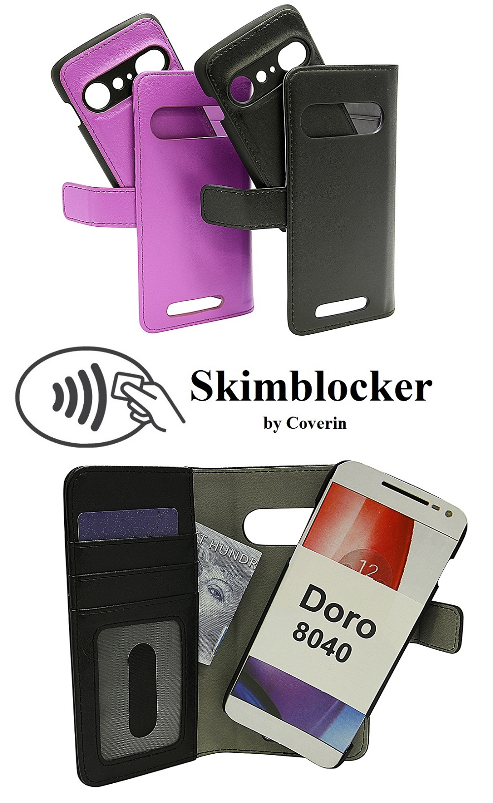 CoverIn Skimblocker Magneettikotelo Doro 8040