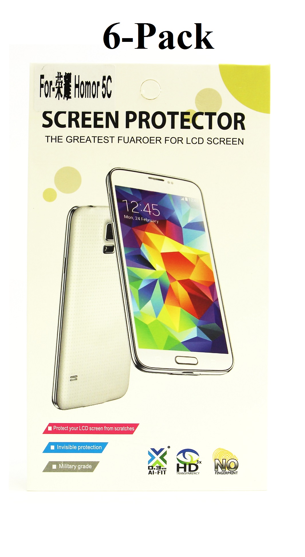 Kuuden kappaleen näytönsuojakalvopakett Huawei Honor 7 Lite (NEM-L21)