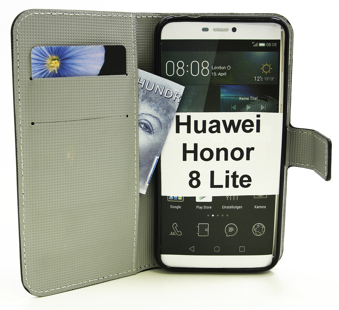 billigamobilskydd.se Kuviolompakko Huawei Honor 8 Lite