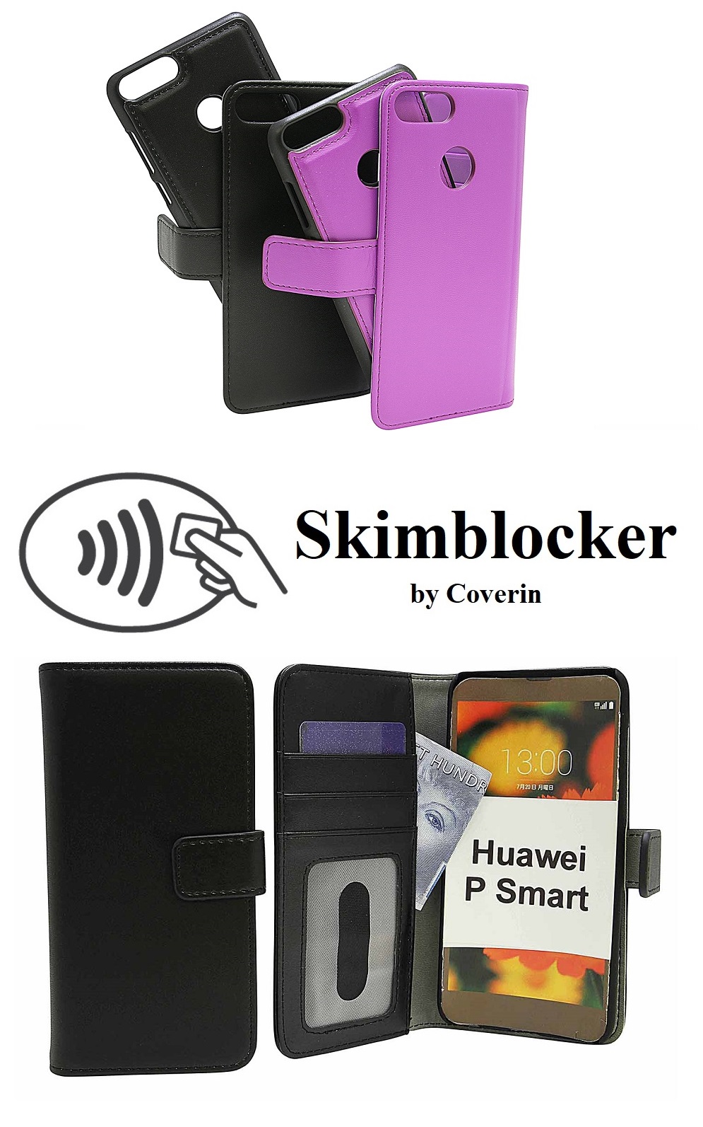 CoverIn Skimblocker Magneettikotelo Huawei P Smart (FIG-LX1)