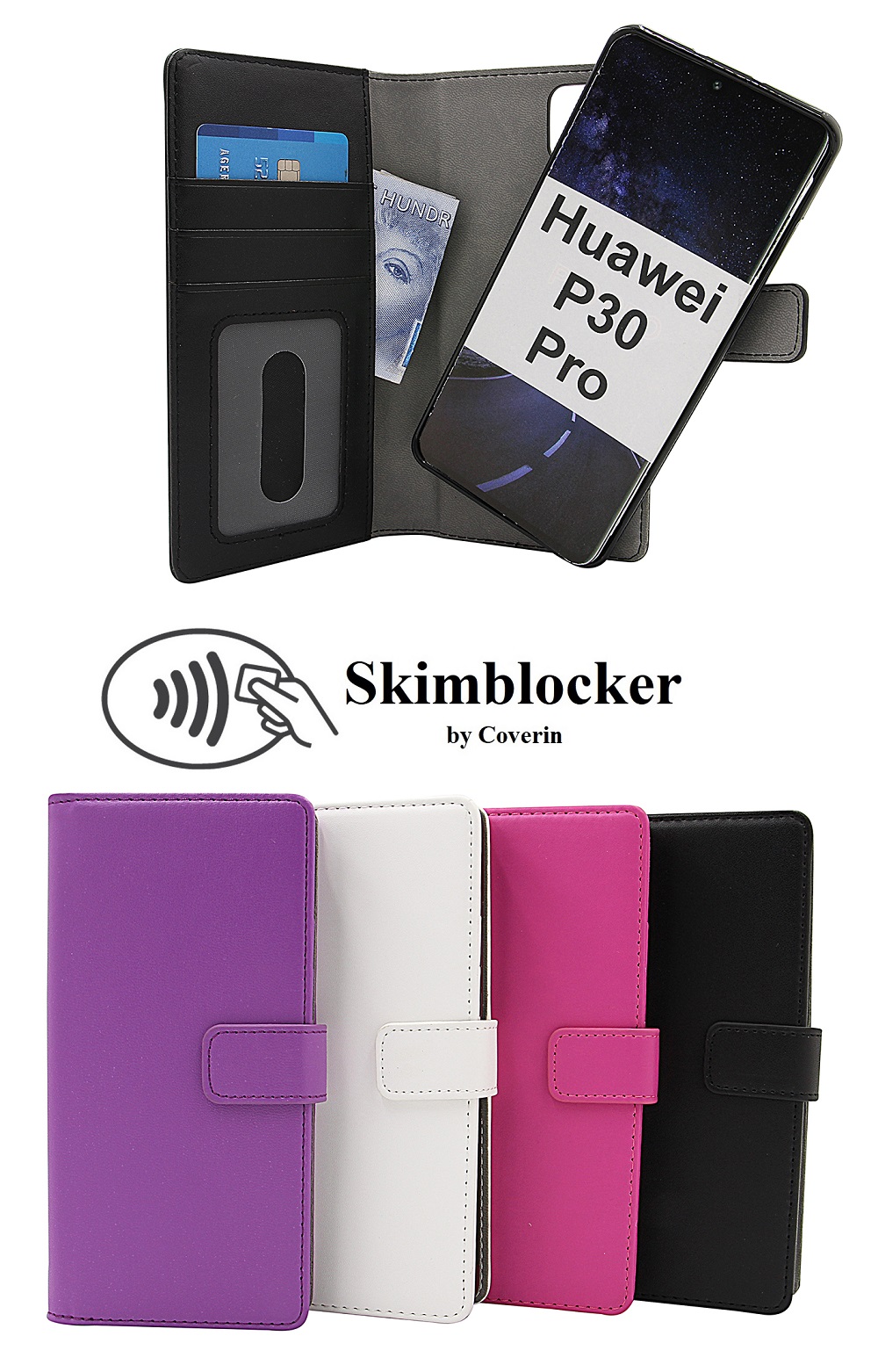 Skimblocker Magneettikotelo Huawei P30 Pro