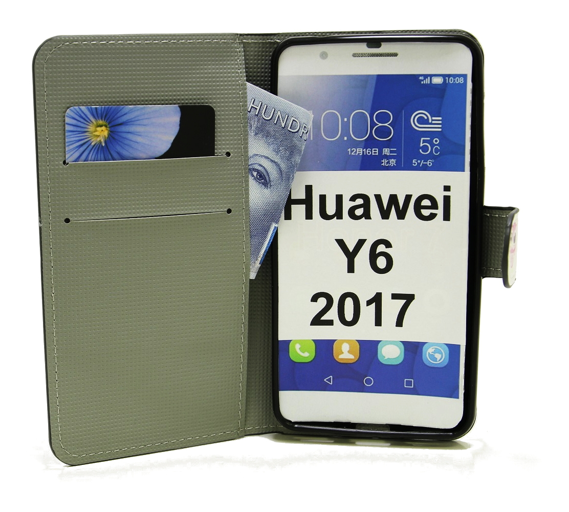 billigamobilskydd.se Kuviolompakko Huawei Y6 2017 (MYA-L41)