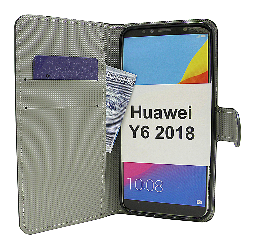 billigamobilskydd.se Kuviolompakko Huawei Y6 2018