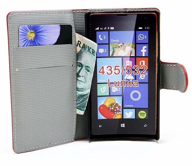 billigamobilskydd.se Jalusta Lompakkokotelo Microsoft Lumia 532