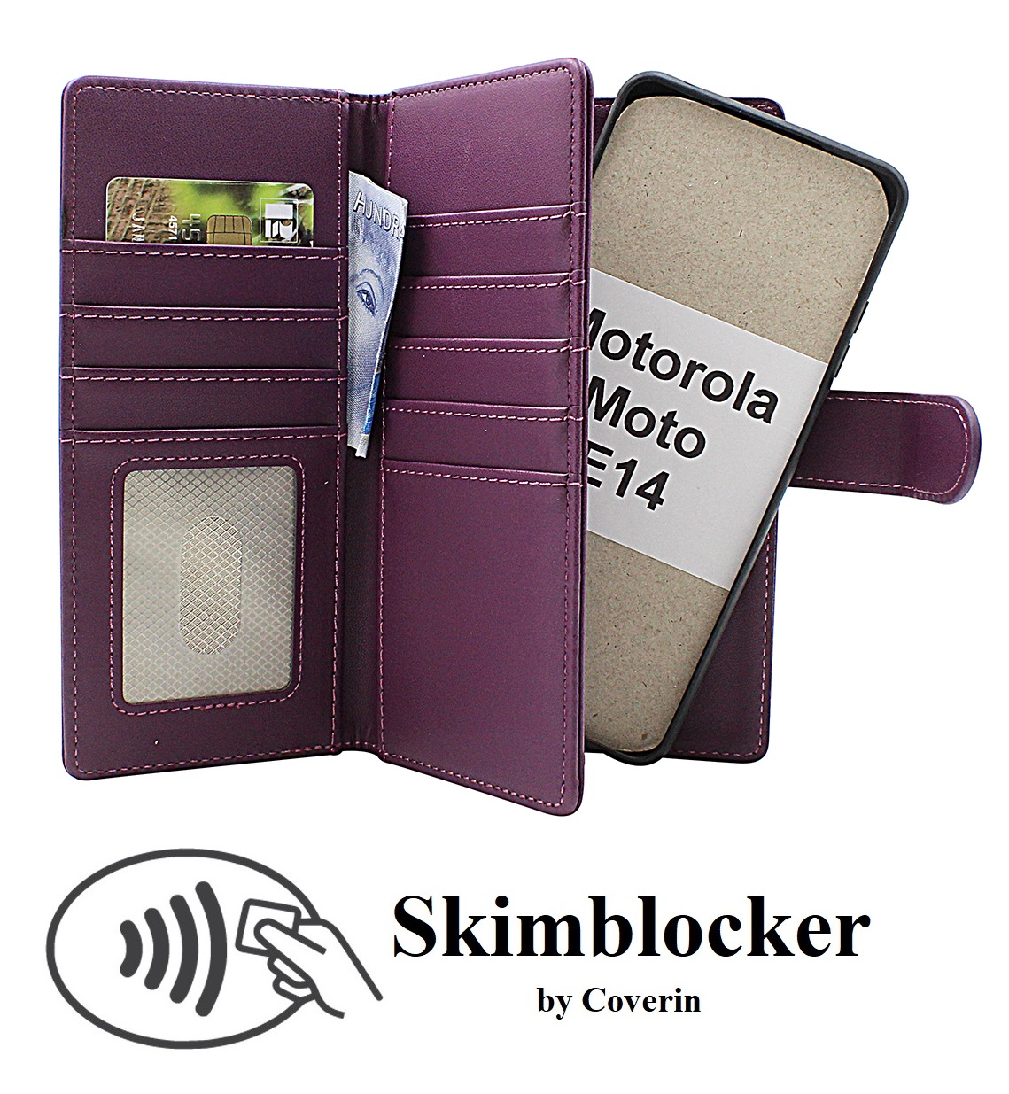 Skimblocker Motorola Moto E14 XL Magneetti Puhelimen Kuoret