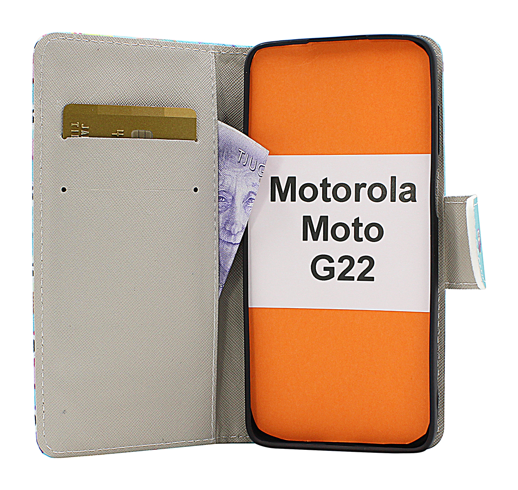 billigamobilskydd.se Kuviolompakko Motorola Moto G22