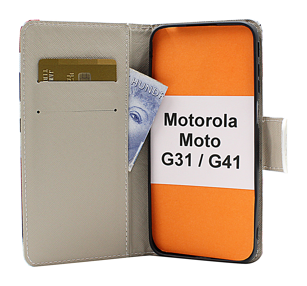 billigamobilskydd.se Kuviolompakko Motorola Moto G31/G41