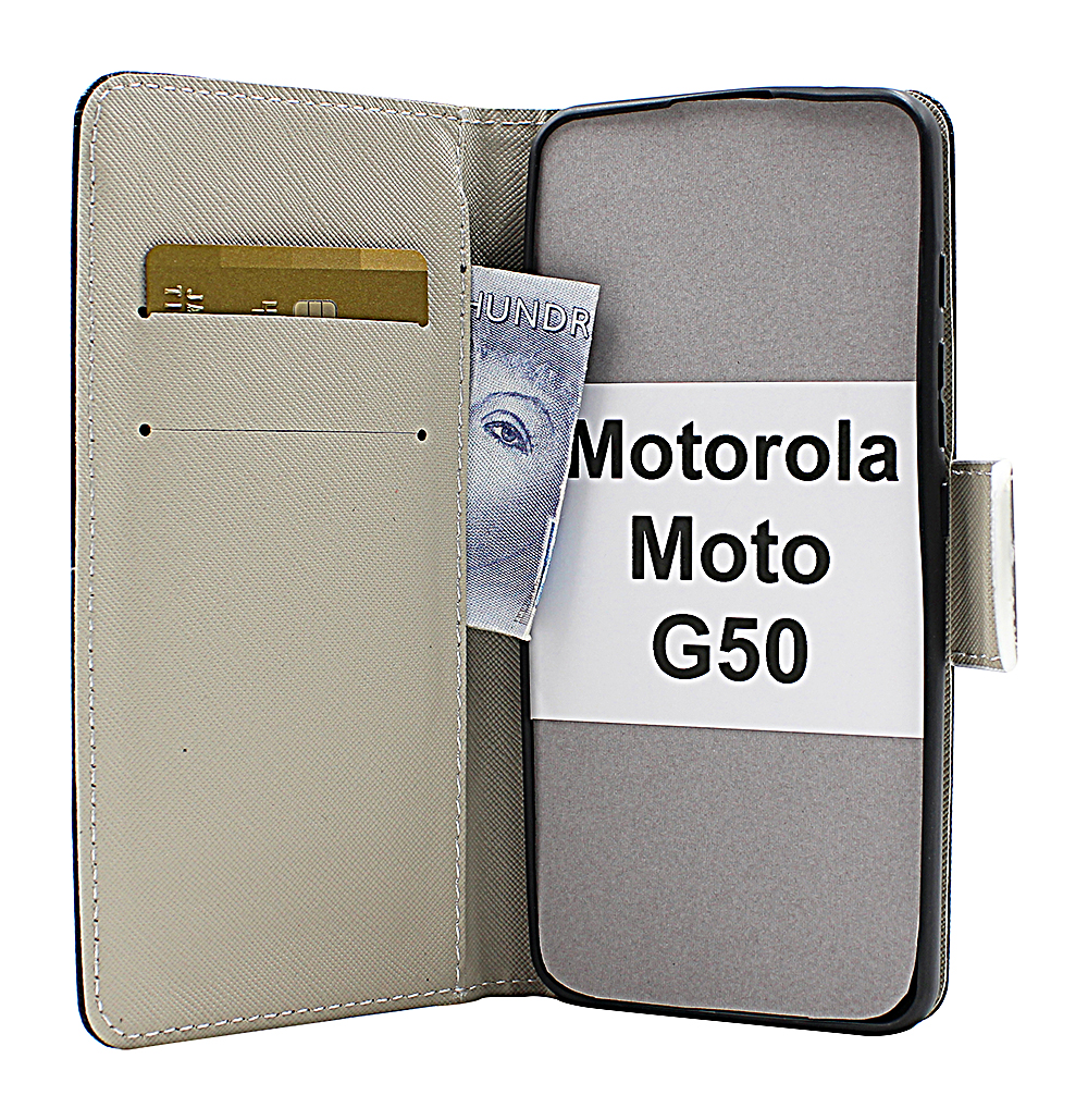 billigamobilskydd.se Kuviolompakko Motorola Moto G50