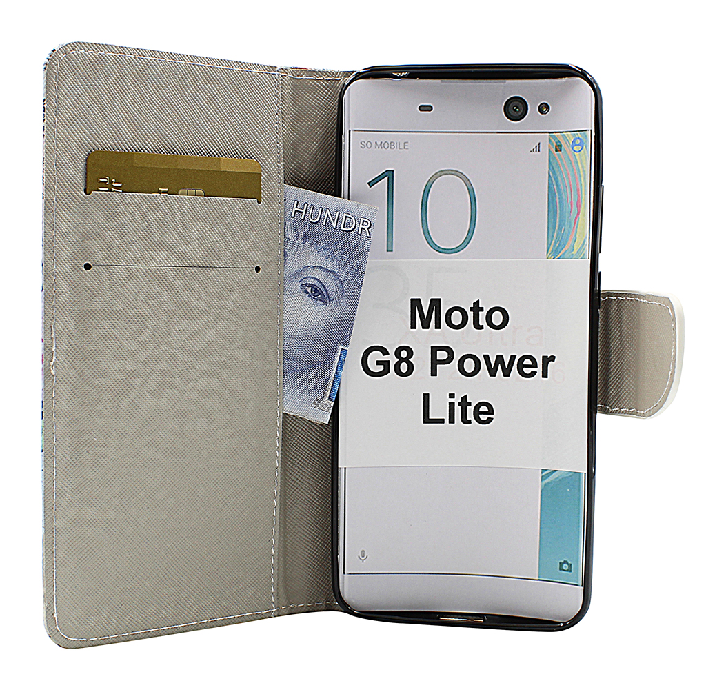 billigamobilskydd.se Kuviolompakko Motorola Moto G8 Power Lite