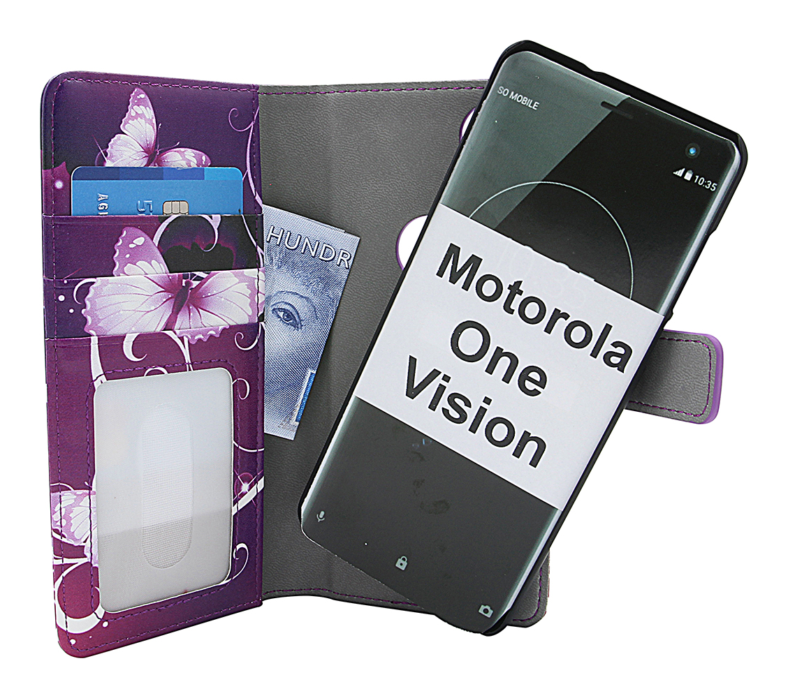 CoverIn Skimblocker Design Magneettilompakko Motorola One Vision