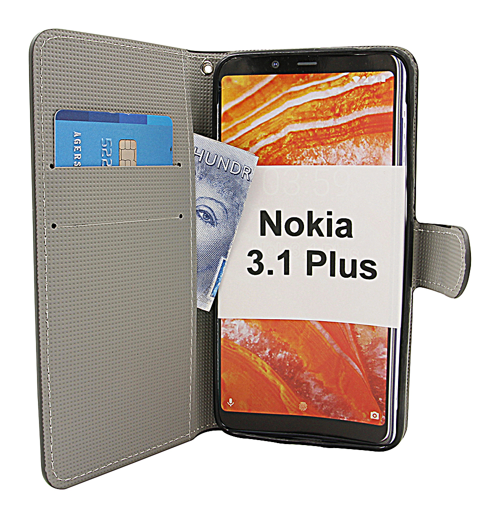 billigamobilskydd.se Kuviolompakko Nokia 3.1 Plus