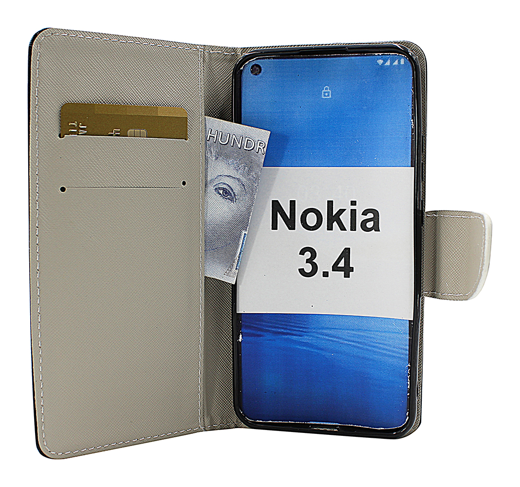 billigamobilskydd.se Kuviolompakko Nokia 3.4