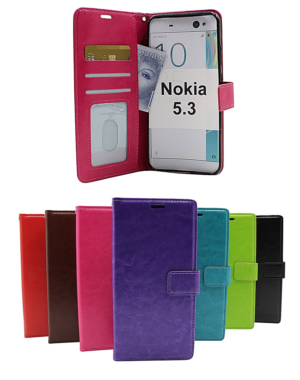 billigamobilskydd.se Crazy Horse Lompakko Nokia 5.3