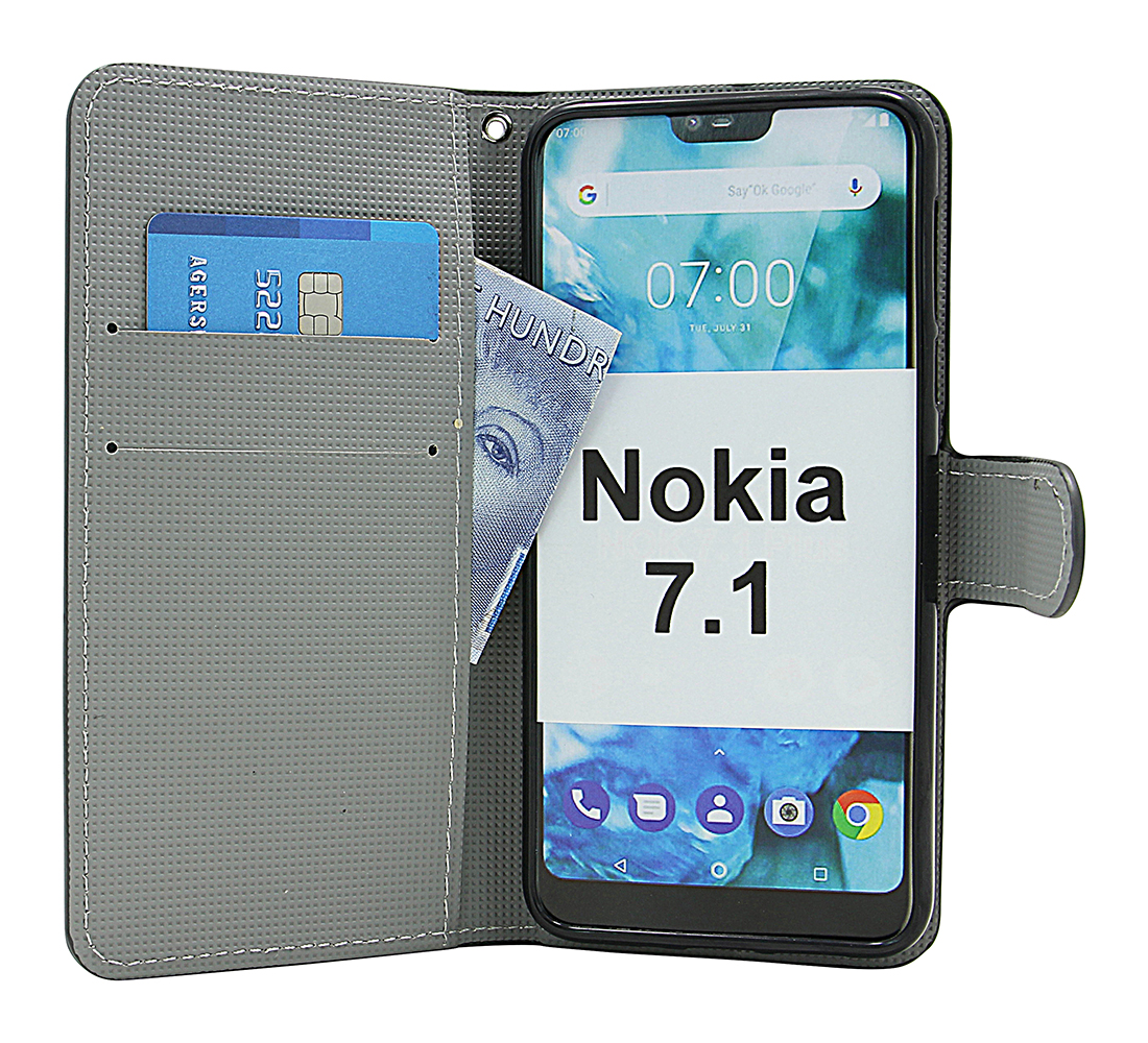 billigamobilskydd.se Kuviolompakko Nokia 7.1