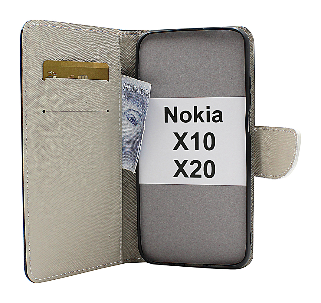 billigamobilskydd.se Kuviolompakko Nokia X10 / Nokia X20