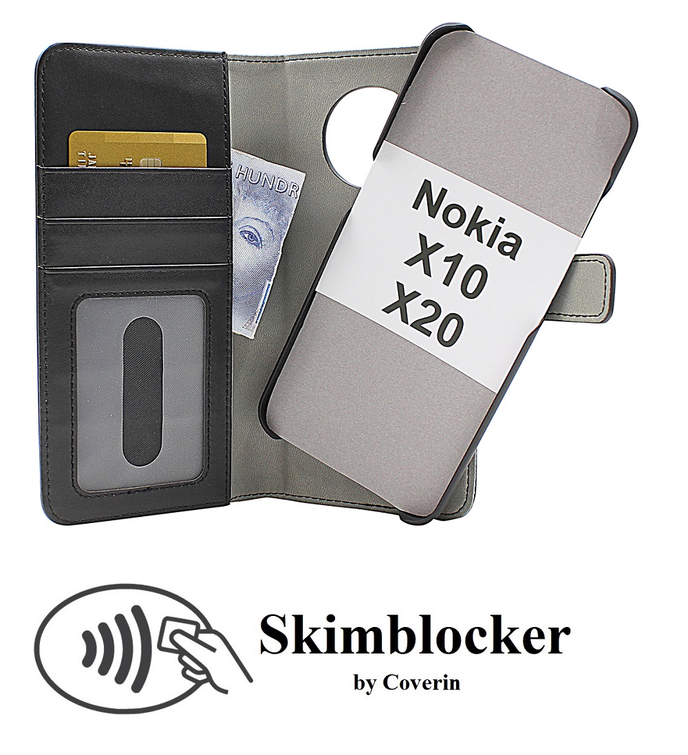 CoverIn Skimblocker Magneettilompakko Nokia X10 / Nokia X20