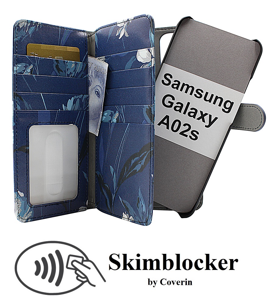 CoverIn Skimblocker XL Magnet Designwallet Samsung Galaxy A02s