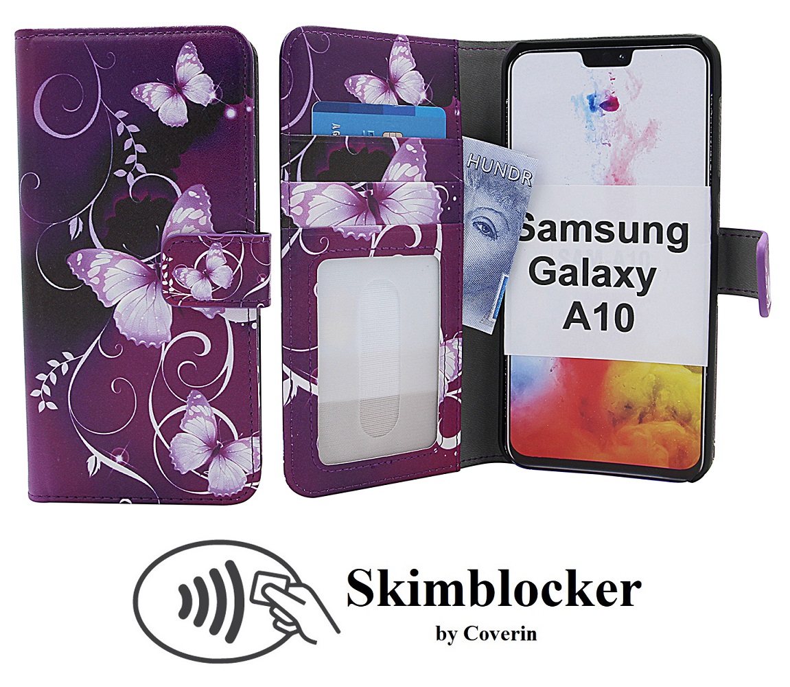 CoverIn Skimblocker Design Magneettilompakko Samsung Galaxy A10 (A105F/DS)