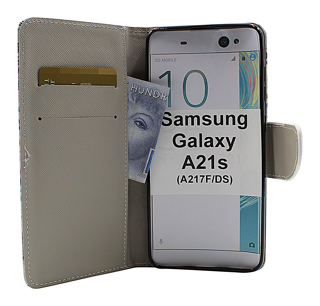 billigamobilskydd.se Kuviolompakko Samsung Galaxy A21s (A217F/DS)