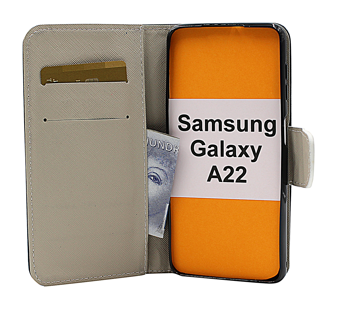 billigamobilskydd.se Kuviolompakko Samsung Galaxy A22 (SM-A225F/DS)
