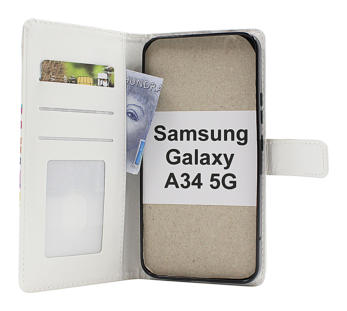 billigamobilskydd.se Kuviolompakko Samsung Galaxy A34 5G
