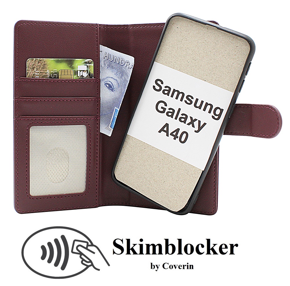 Skimblocker Samsung Galaxy A40 Magneetti Puhelimen Kuoret
