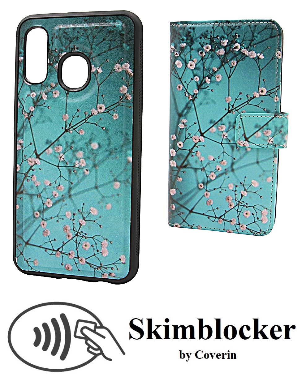 billigamobilskydd.se Skimblocker Design Magneettilompakko Samsung Galaxy A40 (A405FN/DS)