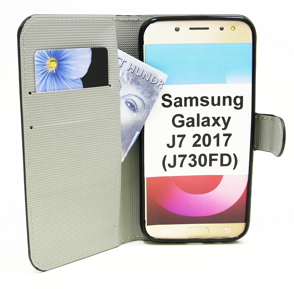 billigamobilskydd.se Kuviolompakko Samsung Galaxy J7 2017 (J730FD)