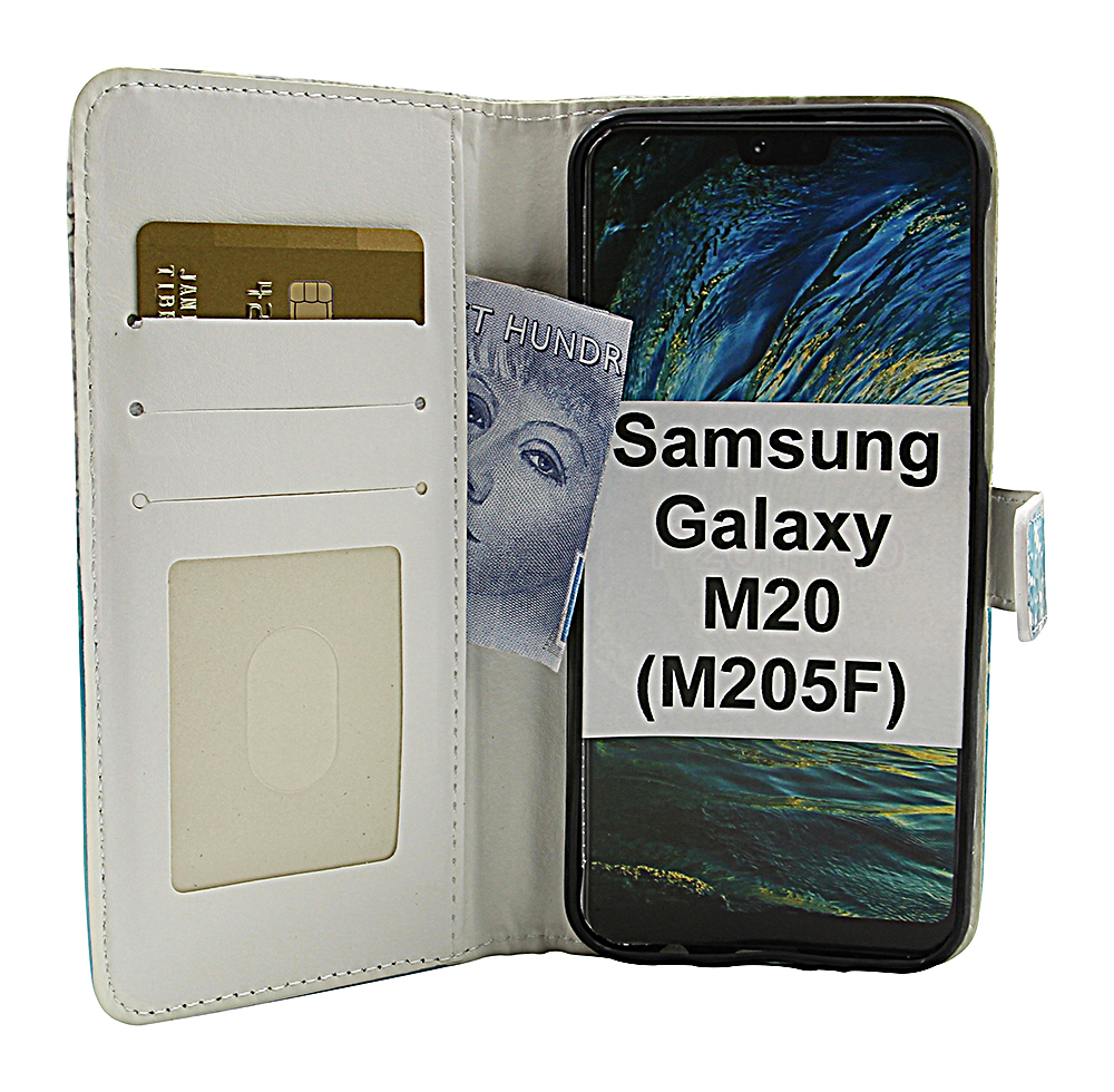 billigamobilskydd.se Kuviolompakko Samsung Galaxy M20 (M205F)
