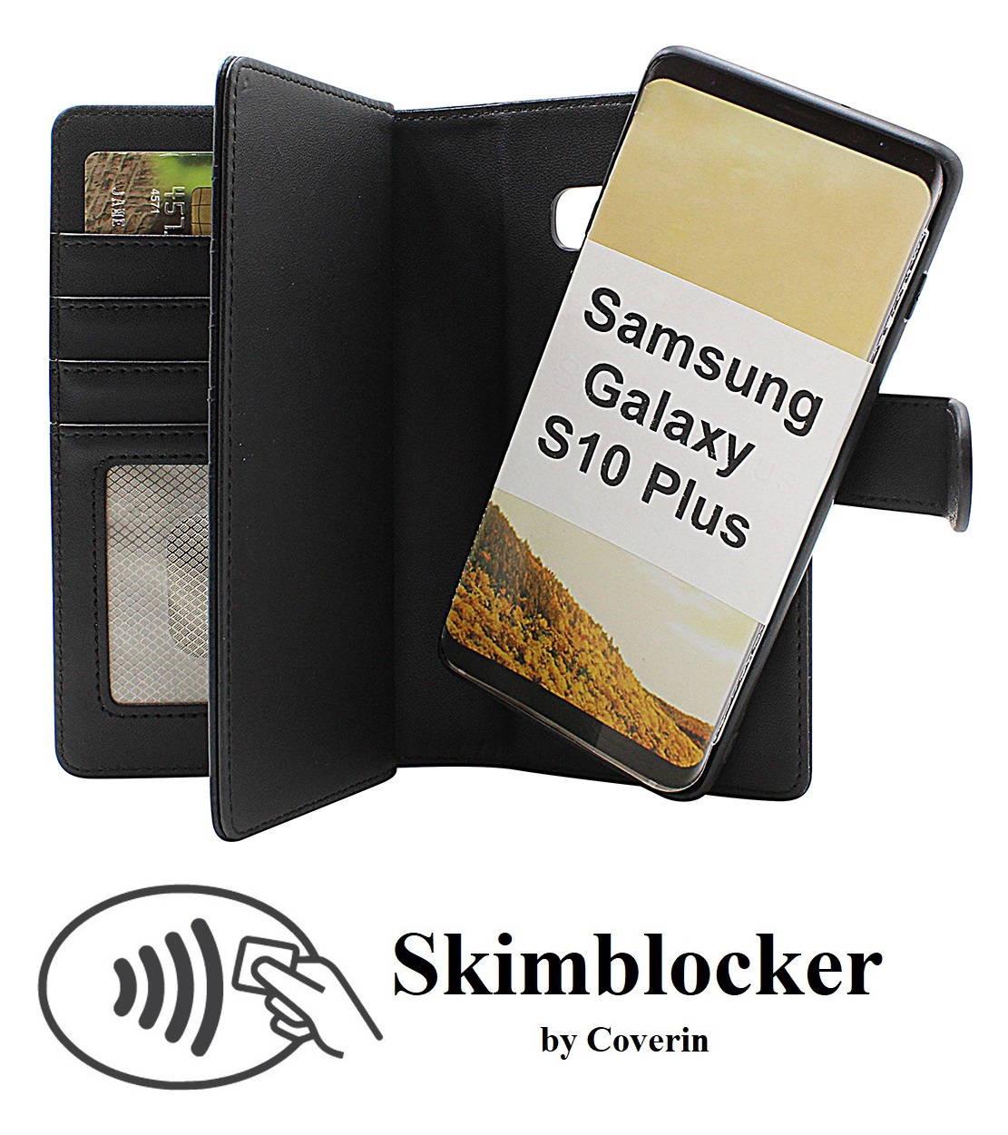 Skimblocker Samsung Galaxy S10 Plus XL Magneetti Puhelimen Kuoret