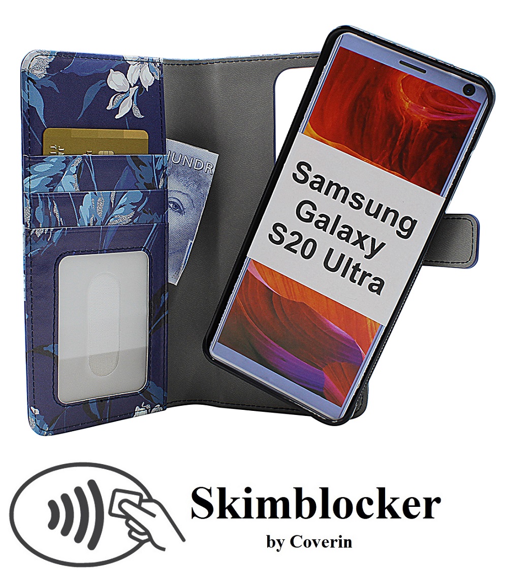 CoverIn Skimblocker Design Magneettilompakko Samsung Galaxy S20 Ultra (G988B)