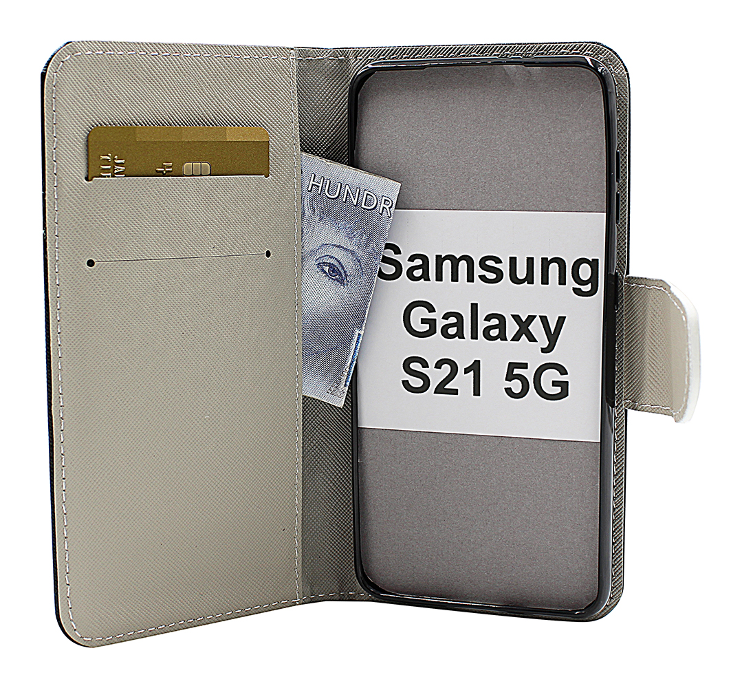 billigamobilskydd.se Kuviolompakko Samsung Galaxy S21 5G (G991B)