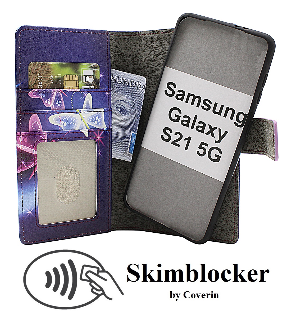 Skimblocker Samsung Galaxy S21 5G Magneetti Puhelimen Kuoret Design