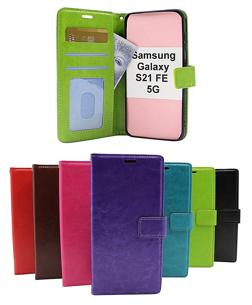 billigamobilskydd.se Crazy Horse Lompakko Samsung Galaxy S21 FE 5G (SM-G990B)