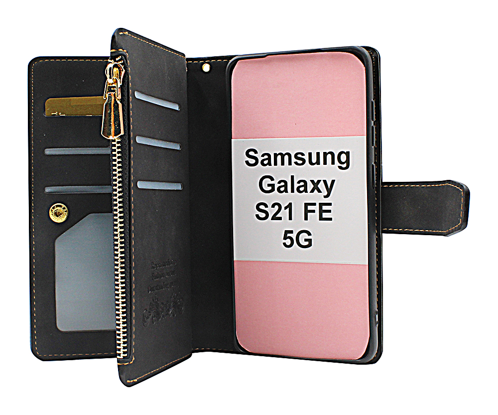 billigamobilskydd.se XL Standcase Luksuskotelo puhelimeen Samsung Galaxy S21 FE 5G (SM-G990B)
