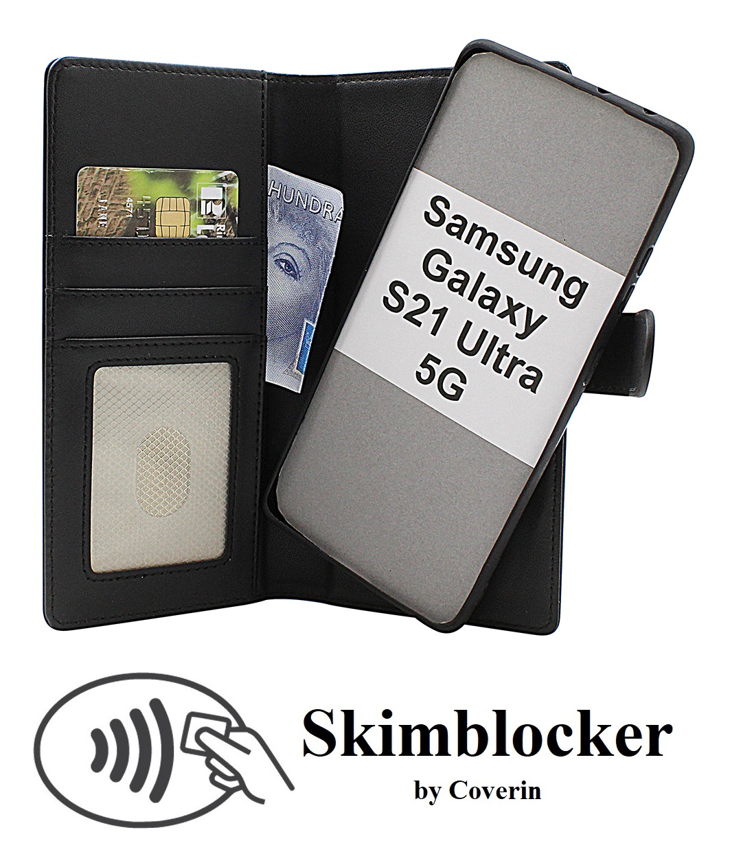 Skimblocker Samsung Galaxy S21 Ultra 5G Magneetti Puhelimen Kuoret