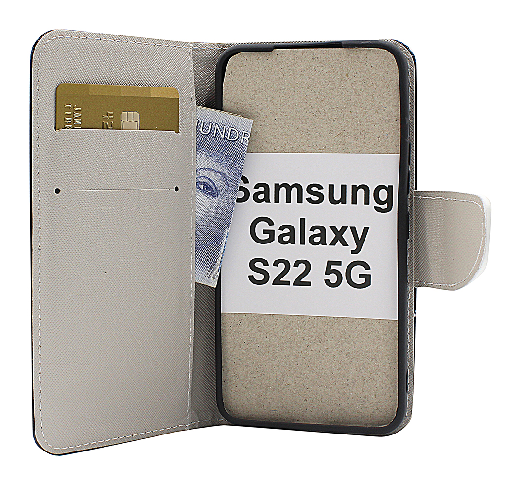 billigamobilskydd.se Kuviolompakko Samsung Galaxy S22 5G
