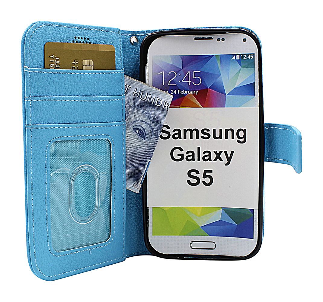 billigamobilskydd.se New Jalusta Lompakkokotelo Samsung Galaxy S5 / S5 Neo (G900F / G903F)