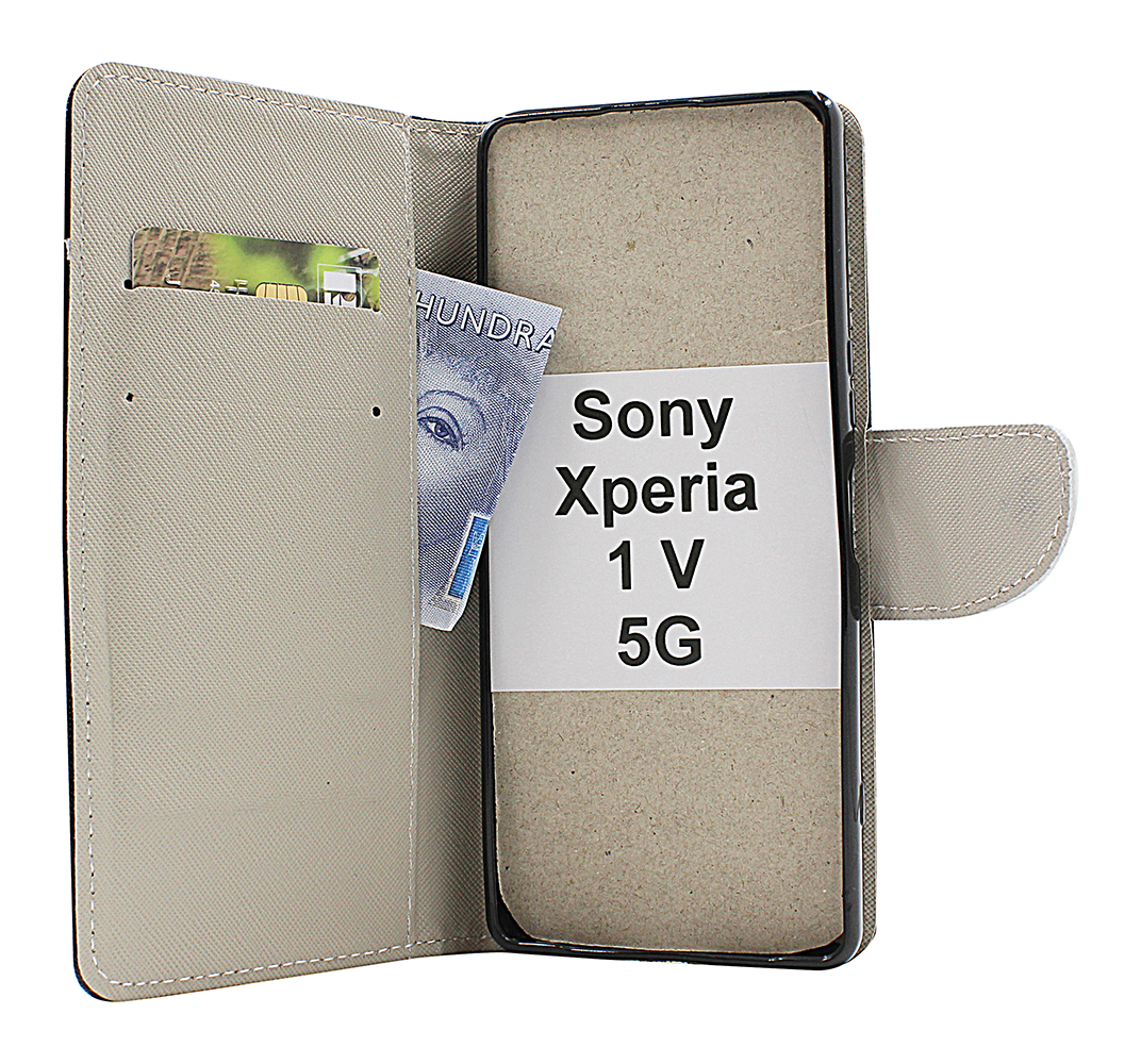 billigamobilskydd.se Kuviolompakko Sony Xperia 1 V 5G (XQ-DQ72)