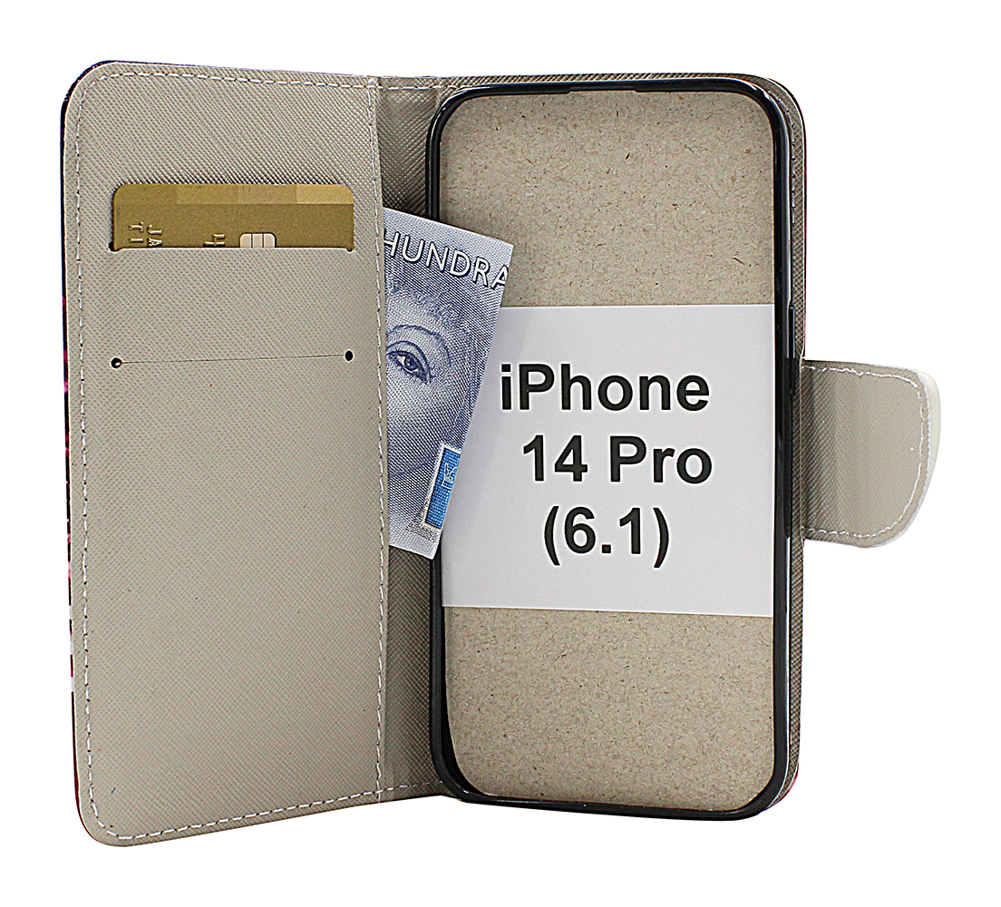 billigamobilskydd.se Kuviolompakko iPhone 14 Pro (6.1)